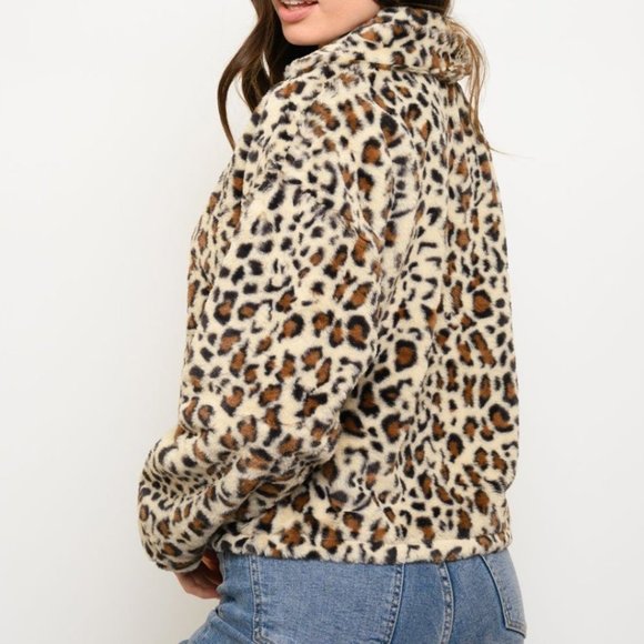 FIERCE DOLLZ Leopard Print Casual Soft Cozy Pullov - Picture 4 of 4